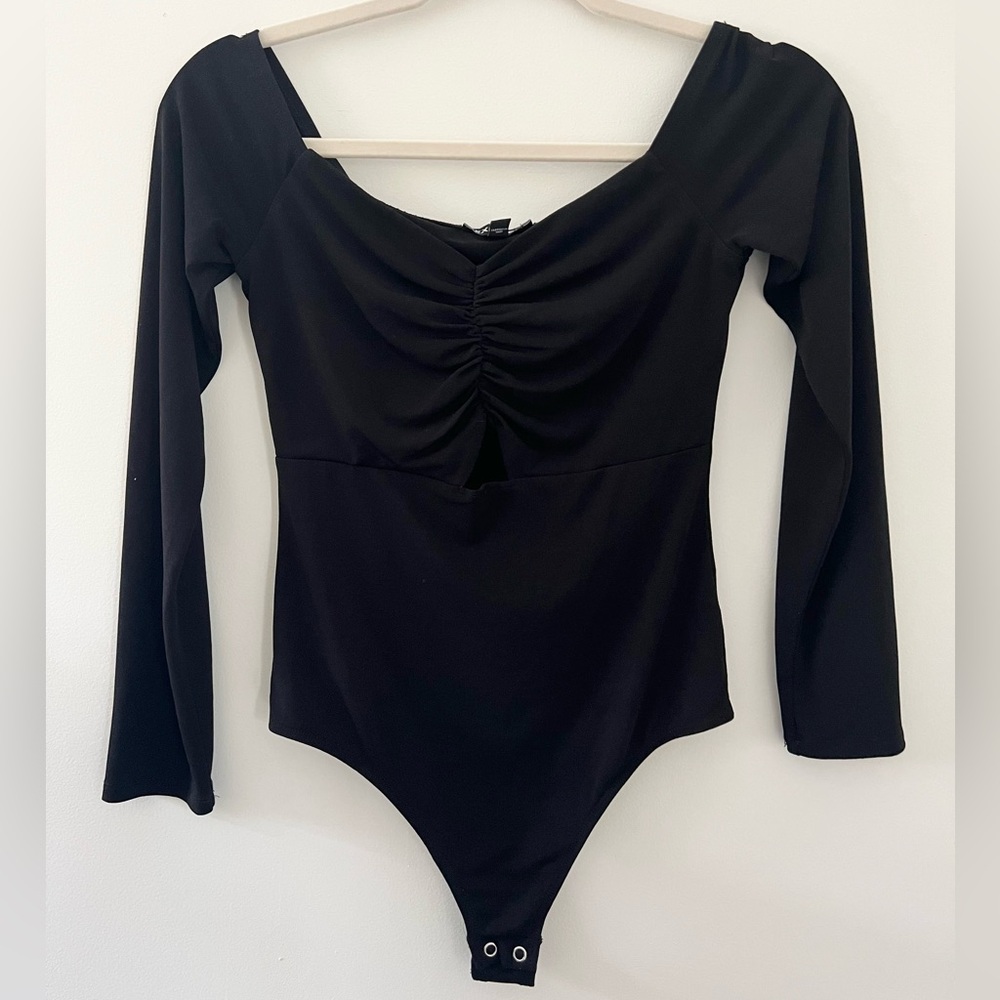 Express Black Long Sleeve Bodysuit Size Small
